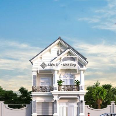 Mẫu nhà ở 2 tầng 7x11m có 3 phòng ngủ