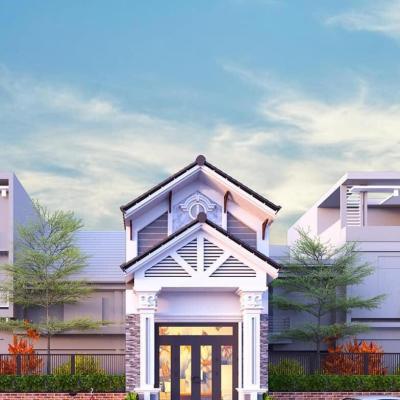 Mẫu nhà 2 tầng lửng 4x15m 3 phòng ngủ rộng rãi