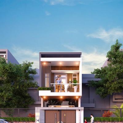 Mẫu nhà phố 2 tầng 4x20m – 2 phòng ngủ hiện đại, tối giản