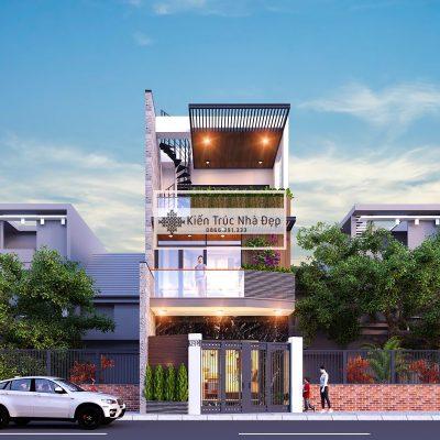 Mẫu nhà phố 3 tầng 5.4×12.4m 2 phòng ngủ