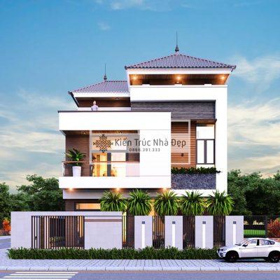 Mẫu nhà 3 tầng 10.5x10m 4 phòng ngủ