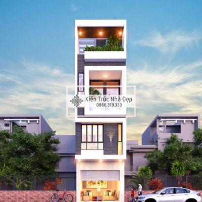 Mẫu nhà phố 4 tầng 4x21m 5 phòng ngủ