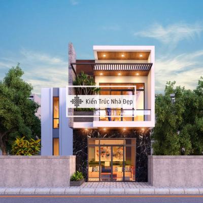 Mẫu nhà phố 2 tầng 8x15m 3 phòng ngủ