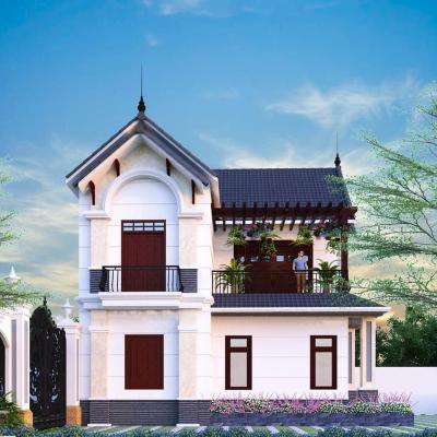 Mẫu nhà 2 tầng 4 phòng ngủ 10x12m hiện đại