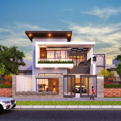 Mẫu Nhà Phố 2 Tầng 10x17m 3 Phòng Ngủ