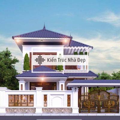 Mẫu nhà phố 2 tầng 8x17m 4 phòng ngủ