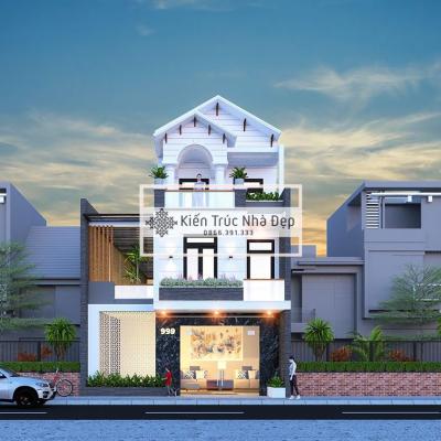 Mẫu Nhà Phố 3 Tầng 4 Phòng Ngủ 8x20m