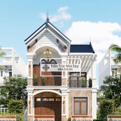 Mẫu Nhà Phố 2 Tầng 3 Phòng Ngủ 8x10m Tân Cổ Điển