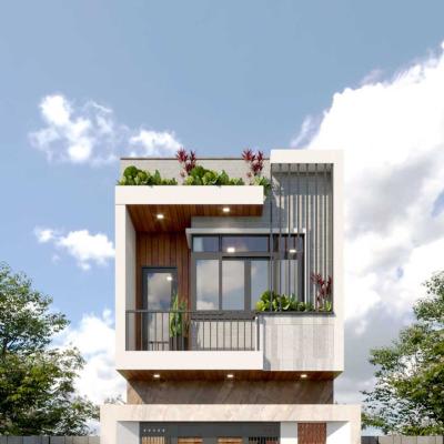 Mẫu Nhà Phố 2 Tầng 1 Tum 5x20m 3 Phòng Ngủ Phong Cách Hiện Đại