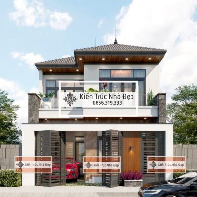 Nhà phố 2 tầng 4 phòng ngủ 8x13m mái Nhật