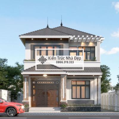 Nhà phố 2 tầng 5 phòng ngủ 8x11m mái Nhật