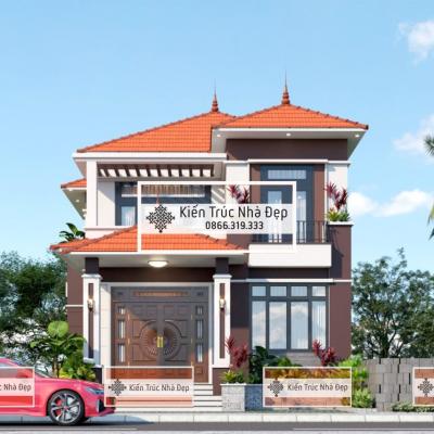 Nhà phố 2 tầng 9x14m 3 phòng ngủ mái Thái truyền thống