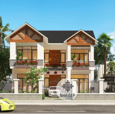 Mẫu Nhà Biệt Thự 2 Tầng Hiện Đại Diện Tích 70m2