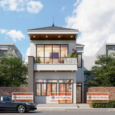 Mẫu nhà 2 tầng chữ L 6x12m 3 phòng ngủ