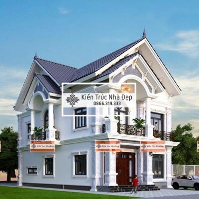 Mẫu nhà phố tân cổ điển 2 tầng 9x18m 4 phòng ngủ