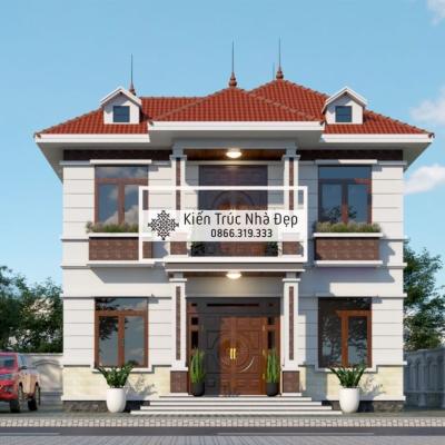 Mẫu nhà phố 2 tầng 10x9m – 4 phòng ngủ