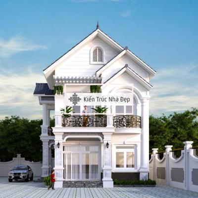 Mẫu Nhà 2 Tầng Tân Cổ Điển 15x14m