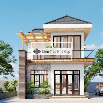 Mẫu nhà phố 2 tầng 7x15m 4 phòng ngủ