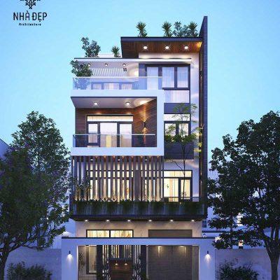 Mẫu Biệt Thự Phố Mặt Tiền 8m Kết Hợp Kinh Doanh Văn Phòng