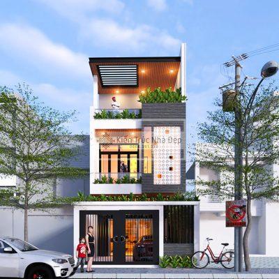 Mẫu nhà phố 3 tầng 5×20 4 phòng ngủ
