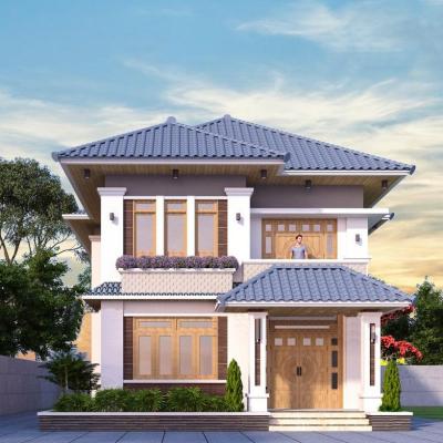 Mẫu Nhà Phố 2 Tầng 10x15m 4 Phòng Ngủ mái Nhật