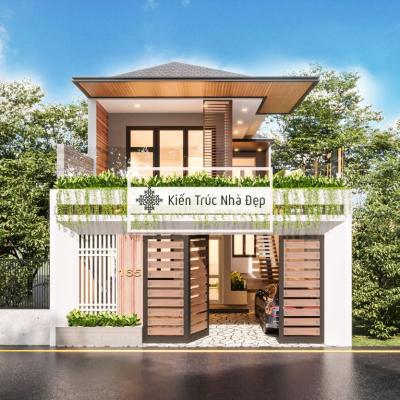 Mẫu Nhà Phố 2 Tầng 8x24m 3 Phòng Ngủ Có Gara Hiện Đại