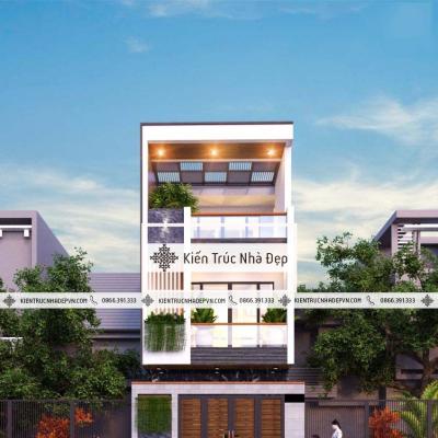 Mẫu nhà phố 3 tầng 5x20m 3 phòng ngủ hiện đại
