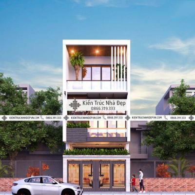 Mẫu nhà phố 3 tầng 5×18.5m 4 phòng ngủ