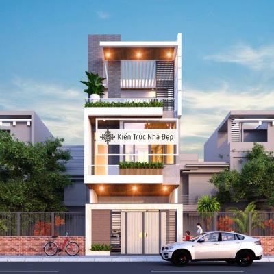 Mẫu nhà phố 3 tầng 4 phòng ngủ 5x20m