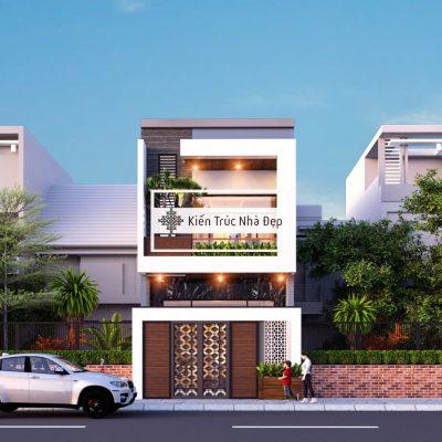 Mẫu nhà phố 3 tầng  3 phòng ngủ 5x20m