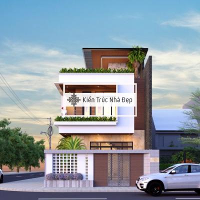 Mẫu nhà phố hiện đại 3 tầng 5x15m 3 phòng ngủ