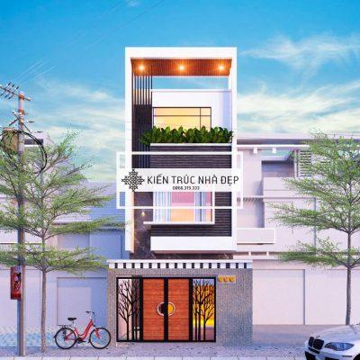 Mẫu nhà phố 3 tầng  3 phòng ngủ 5x24m
