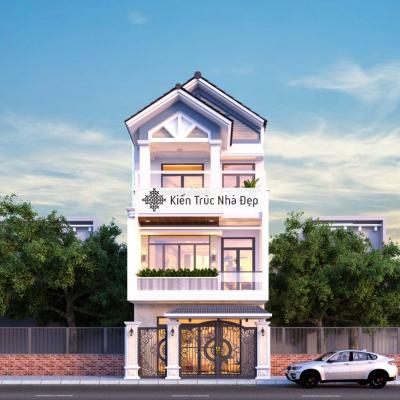Nhà phố tân cổ điển 3 tầng 5x25m 4 phòng ngủ