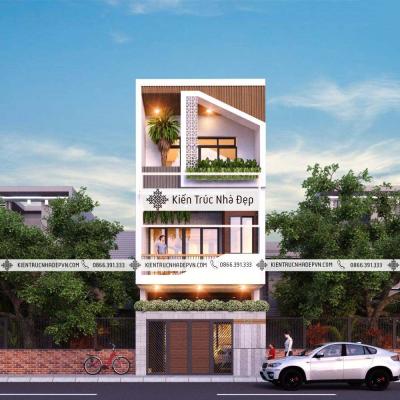 Mẫu nhà phố hiện đại 3 tầng 5x15m 5 phòng ngủ
