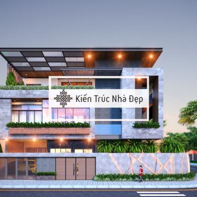 Mẫu nhà phố 3 tầng 10x17m – 4 phòng ngủ