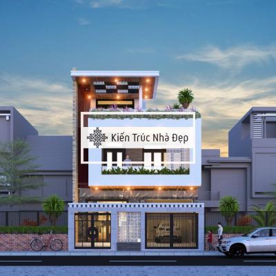 Mẫu nhà phố 3 tầng 8x17m 3 phòng ngủ