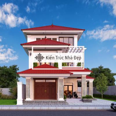 Mẫu nhà phố 3 tầng 12x18m 4 phòng ngủ
