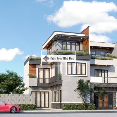 Nhà phố hiện đại 3 tầng 8x13m 3 phòng ngủ