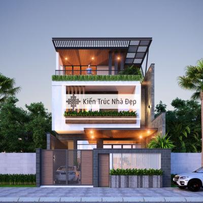 Nhà phố hiện đại 3 tầng 8x24m 3 phòng ngủ