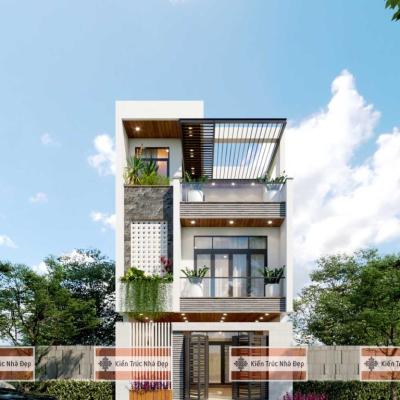 Nhà 3 tầng 5 phòng ngủ 7x13m