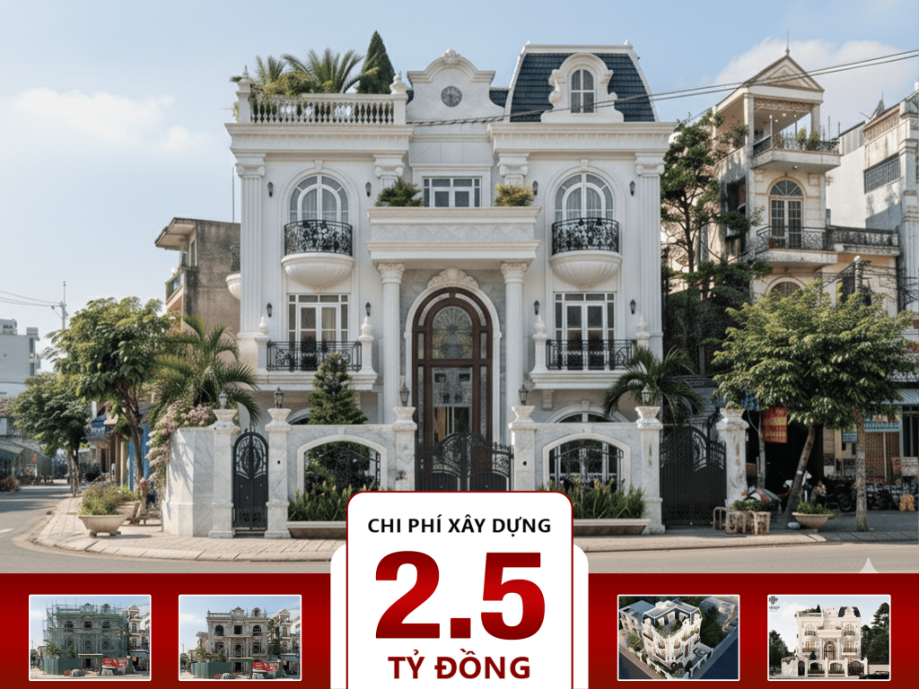 Biệt Thự Tân Cổ Điển 3 tầng Mái Mansard Kiểu Pháp