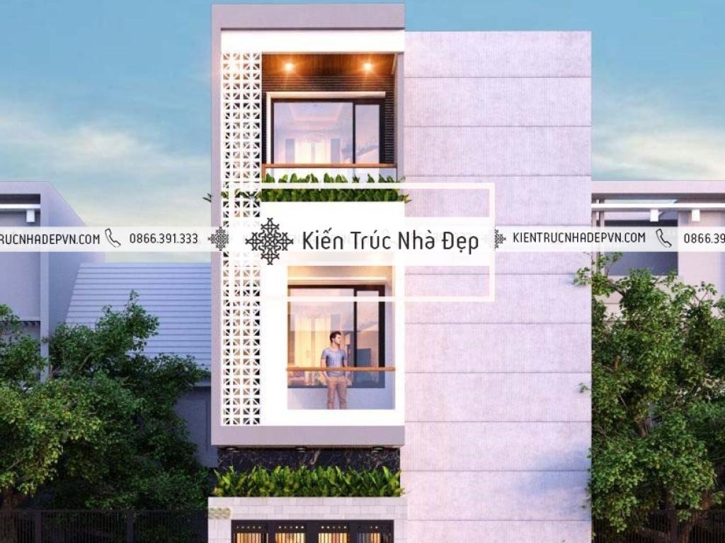 Mẫu nhà phố 3 tầng 8.2×8.7m 4 phòng ngủ