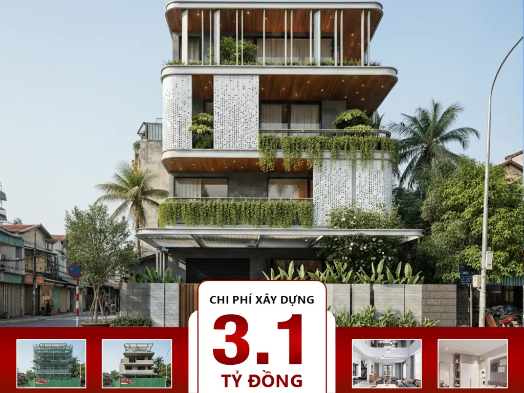 Biệt thự hiện đại 4 tầng 5 phòng ngủ 7x15m