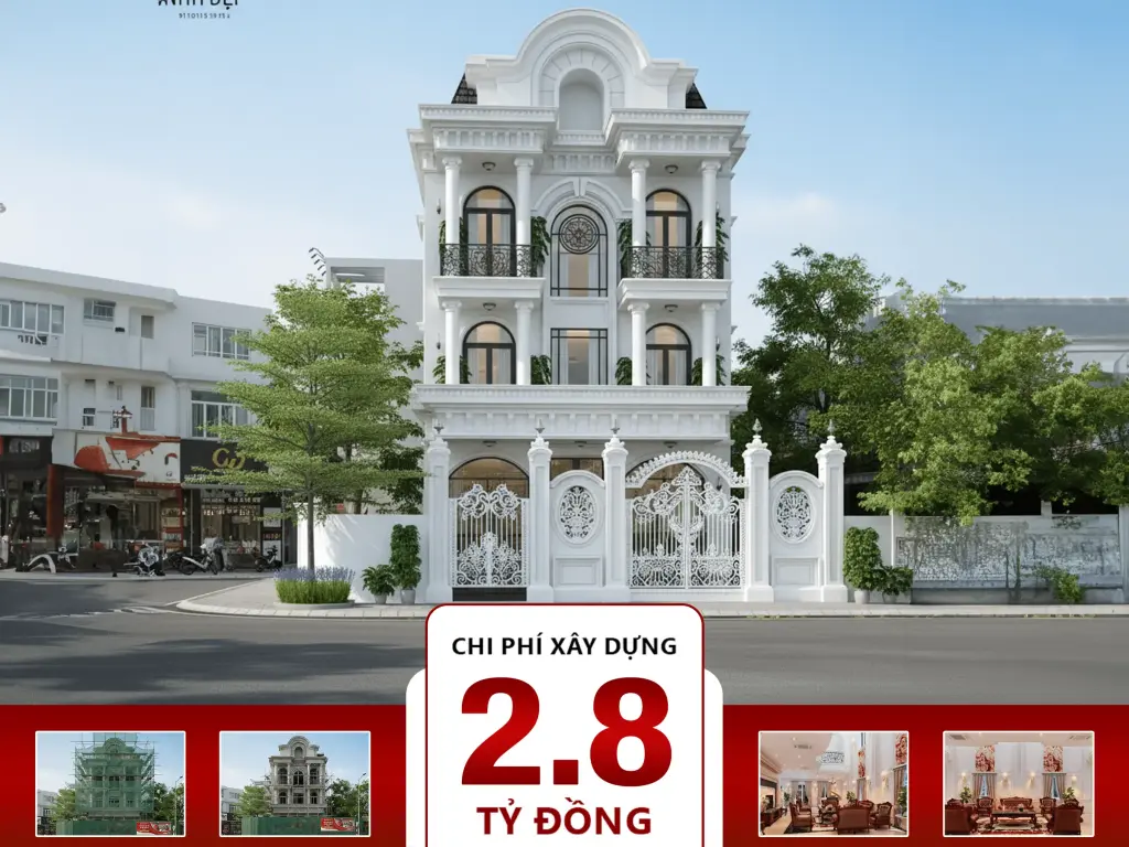 Biệt thự trắng tân cổ điển Châu Âu