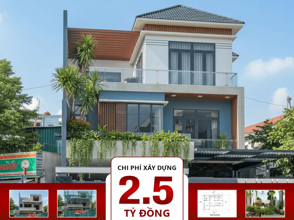 Biệt Thự Hiện Đại 3 Tầng 5 Phòng Ngủ 11x13m