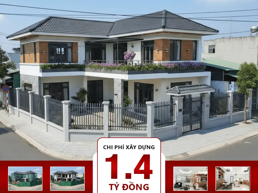 Biệt thự hiện đại 2 tầng mái Nhật 13x14m