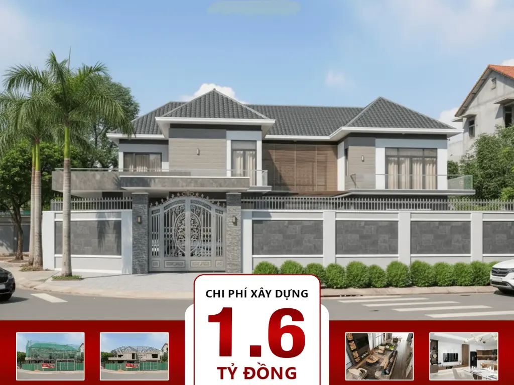 Biệt Thự 2 Tầng Mái Thái 6 Phòng Ngủ 10x23m