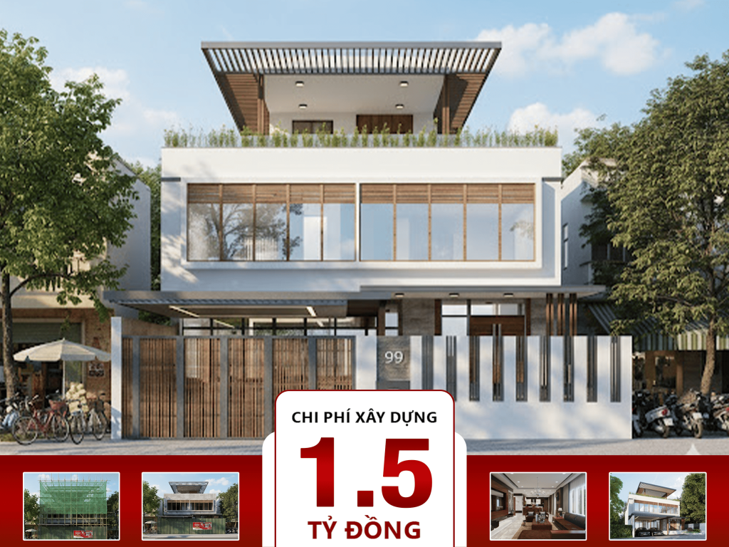 Biệt thự hiện đại 2 tầng 4 phòng ngủ 6x11m