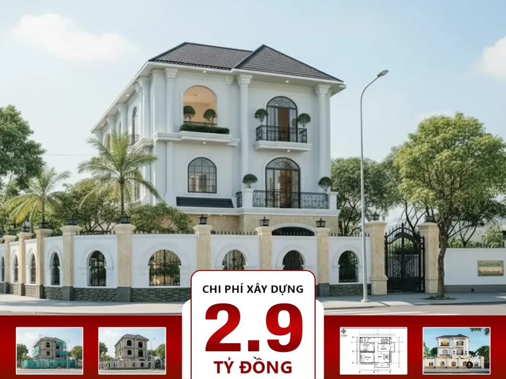 Biệt Thự 3 Tầng Tân Cổ Điển 4 Phòng Ngủ 13x16m