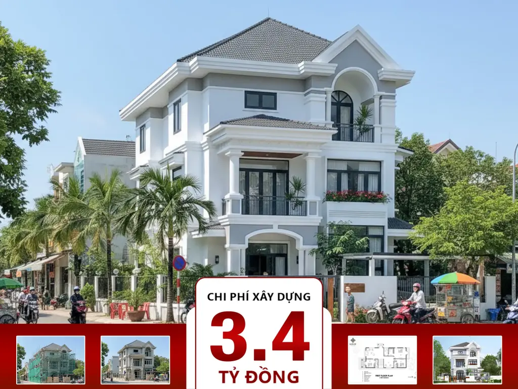 Biệt Thự Mái Nhật 3 Tầng Bán Cổ Điển 10x23m